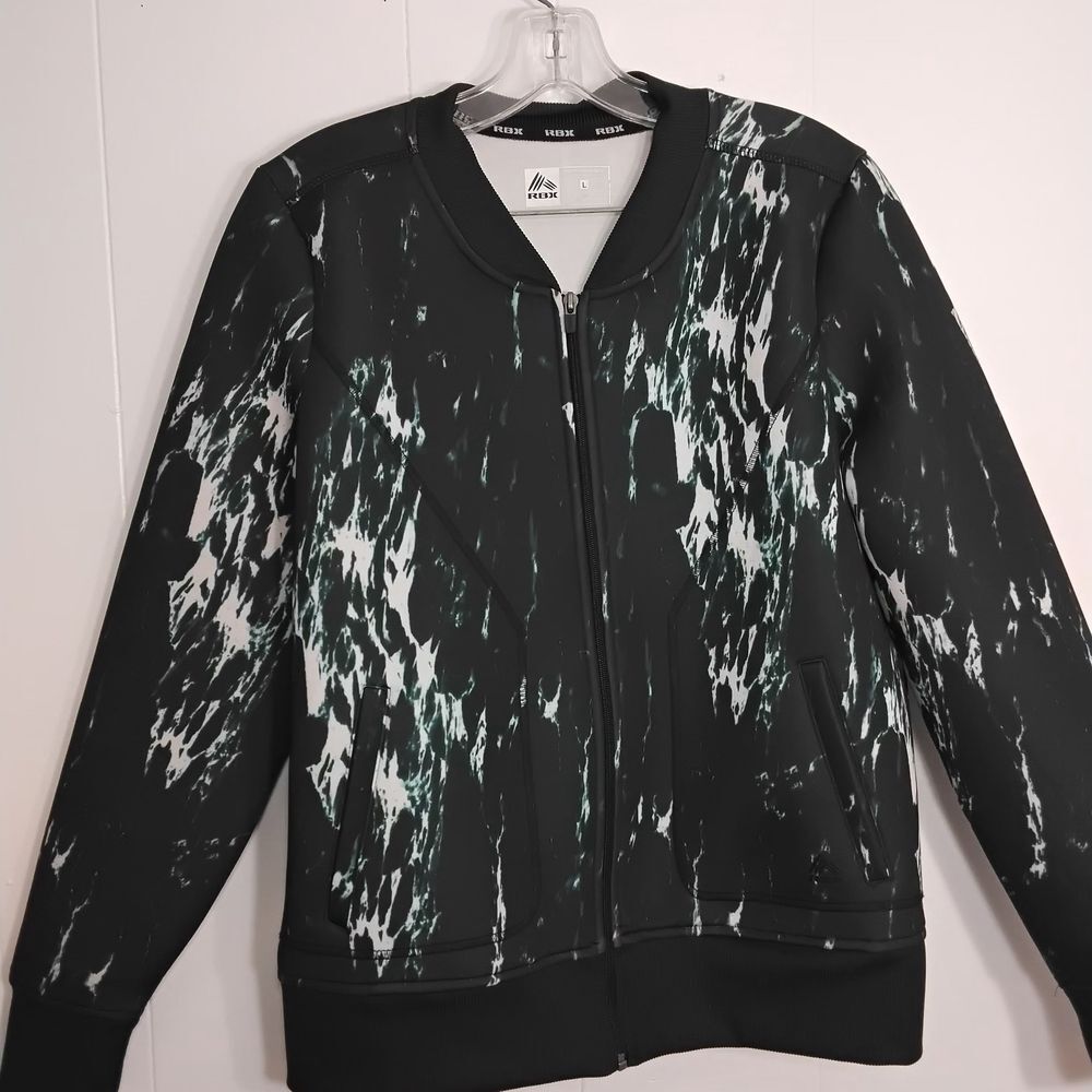 RBX Blue Neoprene Jacket with White Marble Print